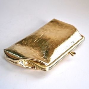 Vintage Gold Coin Purse Clutch Costume Jewelry